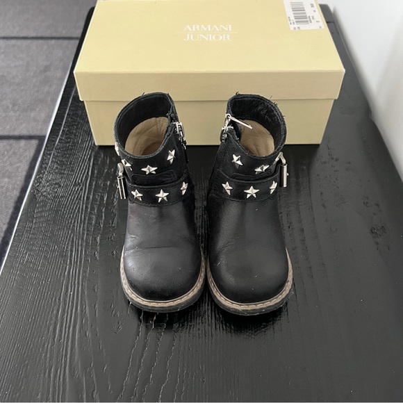 Armani Junior toddler leather boots - Picture 2 of 7